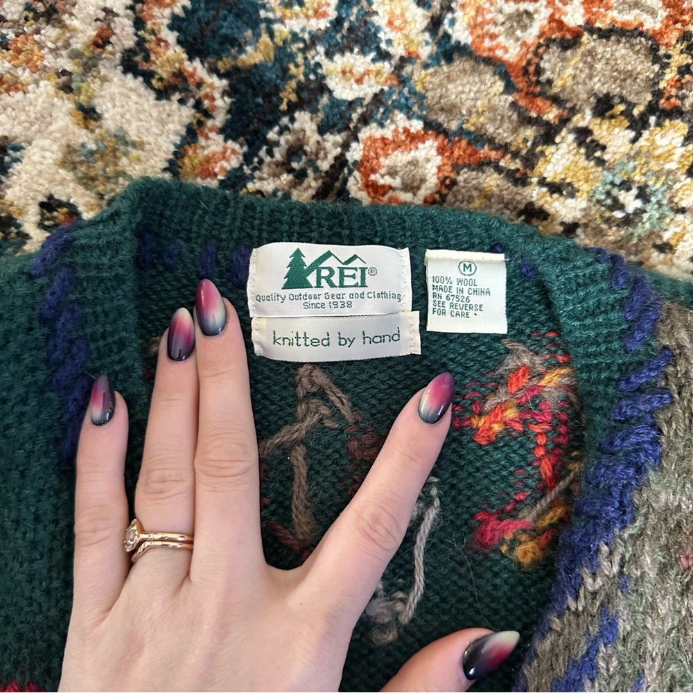 Rare vintage hand made rei autumnal sweater - Picture 3 of 4